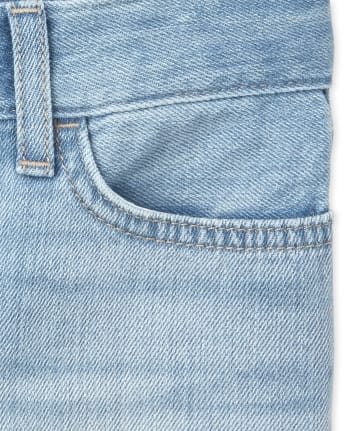 Shorts de mezclilla con abertura lateral para niñas