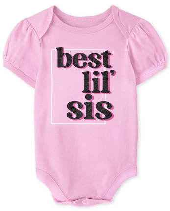 Baby Girls Best Lil' Sis Graphic Bodysuit