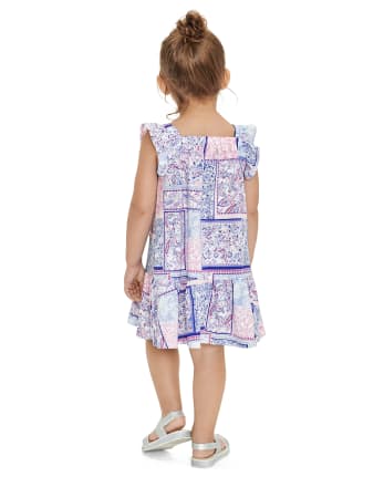 Baby And Toddler Girls Paisley Patchwork Ruffle Dress