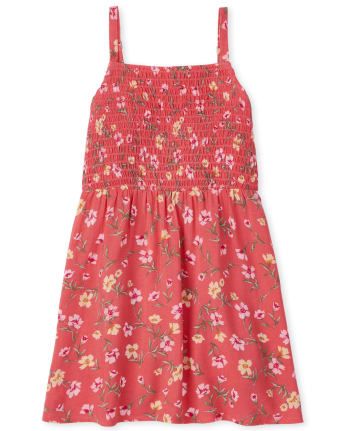 Baby And Toddler Girls Floral Smocked High Neck Dress