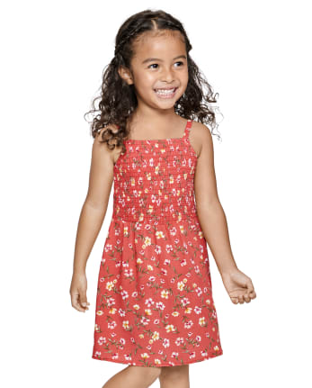 Baby And Toddler Girls Floral Smocked High Neck Dress