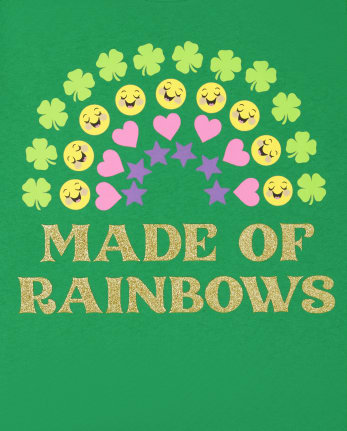 Girls St. Patrick's Day Rainbows Graphic Tee