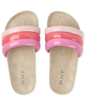 Girls Colorblock Puffy Sandals