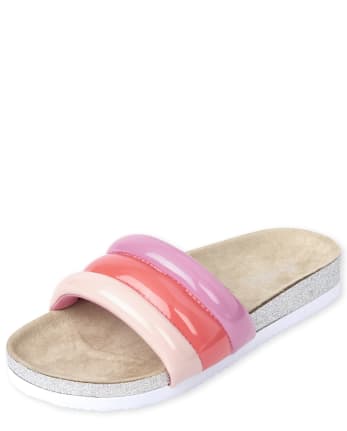 Girls Colorblock Puffy Sandals