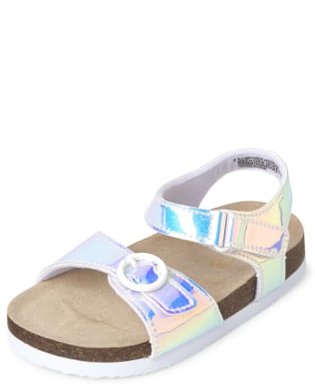 Toddler Girls Holographic Buckle Sandals
