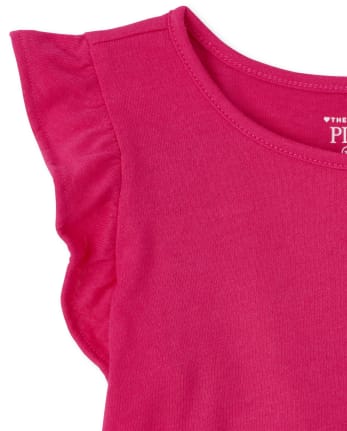 Paquete de 3 blusas volantes de fresa de manga corta para niñas pequeñas | The Children's Place - ROSIE POSIE