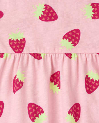 Toddler Girls Strawberry Ruffle Top 3-Pack