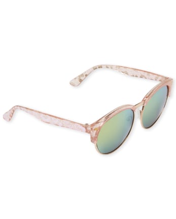New OshKosh Infant 1-2 Year Girls Sunglasses NWT Glitter Green Square Frames 
