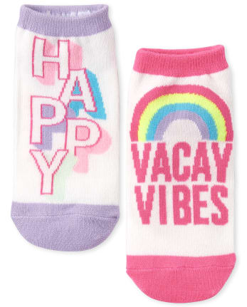 Paquete de 10 calcetines tobilleros arcoíris para niñas