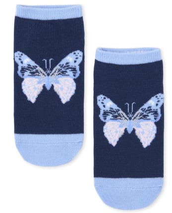 Paquete de 6 calcetines tobilleros con mariposas para niñas