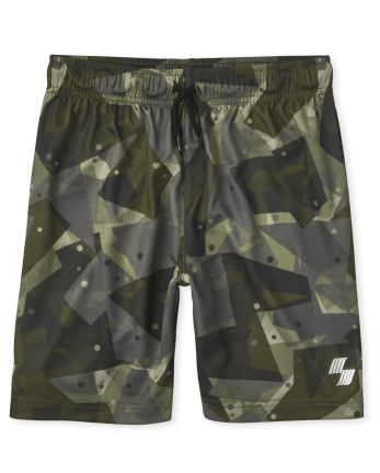 Shorts de básquetbol de rendimiento de malla de camuflaje para niños