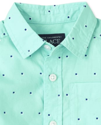 Baby And Toddler Boys Print Poplin Button Up Shirt