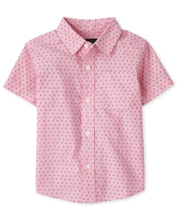 Baby And Toddler Boys Print Poplin Button Up Shirt