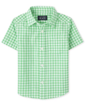 Baby And Toddler Boys Gingham Poplin Button Up Shirt
