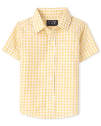 Baby And Toddler Boys Gingham Poplin Button Down Shirt