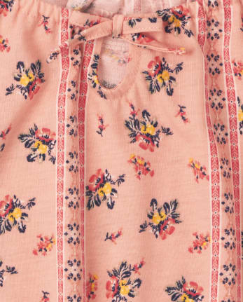 Top fruncido con estampado para niñas