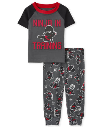Pijama de algodón de ajuste ceñido Ninja para bebés y niños pequeños