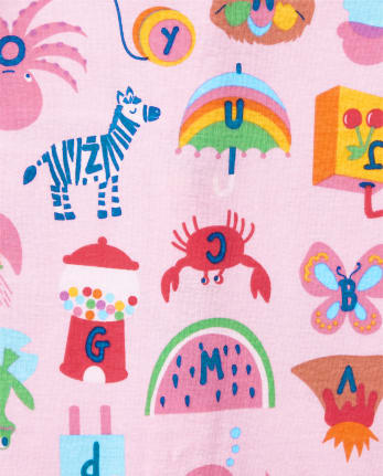 Baby And Toddler Girls Alphabet Snug Fit Cotton One Piece Pajamas