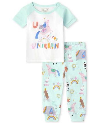 Baby And Toddler Girls Unicorn Snug Fit Cotton Pajamas