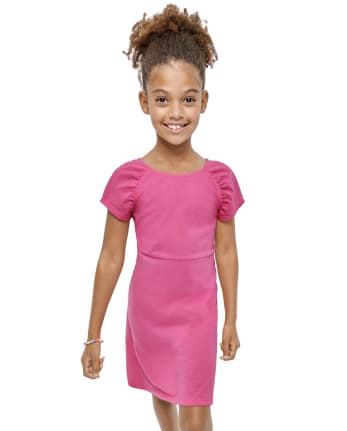 Girls Short Cap Sleeve Knit Dress - PINK | The Children's Place Girls Short Cap Sleeve Knit Dress - PINK | The Children's Place