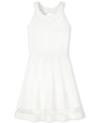 Robe en jacquard extensible à col montant pour fille