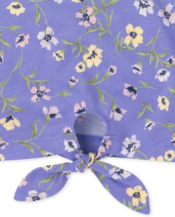 Niñitas Top estampado con lazo delantero