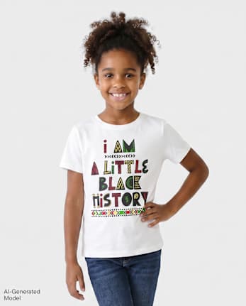Camiseta gráfica de historia negra familiar a juego unisex para niños - WHITE