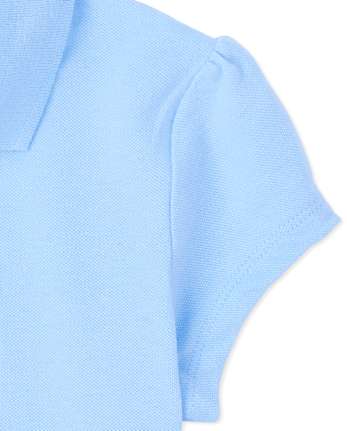 Polo de piqué con volantes de uniforme para niñas, paquete de 2