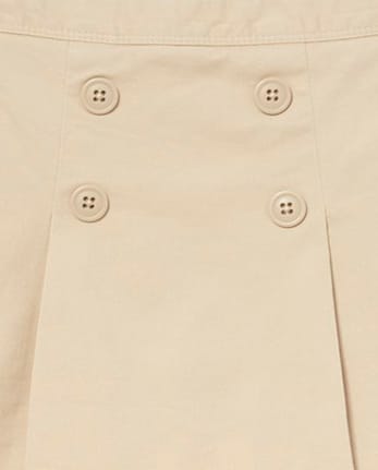 Falda pantalón niña Uniform Stretch plisada con botones, paquete de 4