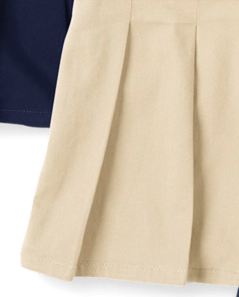 Falda pantalón niña Uniform Stretch plisada con botones, paquete de 4