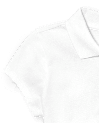 Lot de 2 polos en piqué extensible doux à volants pour uniformes pour filles - Taille Plus