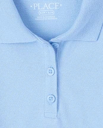 Polo de piqué con volantes de uniforme para niñas, paquete de 2