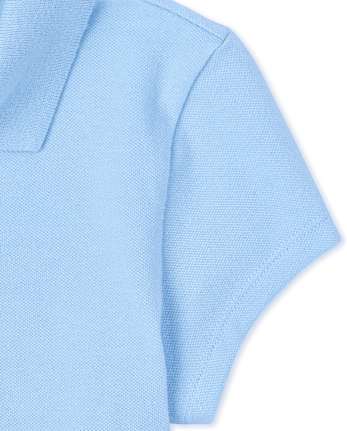 Girls Uniform Ruffle Soft Stretch Pique Polo 2-Pack - Plus