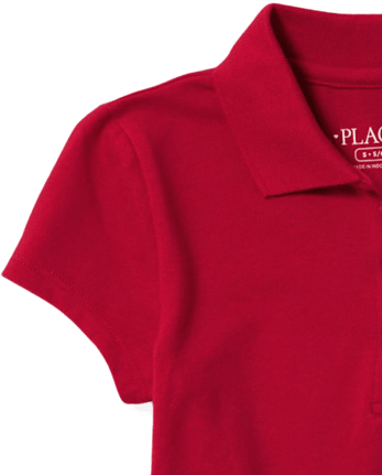 Lot de 2 polos en piqué extensible doux à volants pour uniformes pour filles - Taille Plus