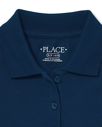Polo de piqué con volantes de uniforme para niñas, paquete de 2