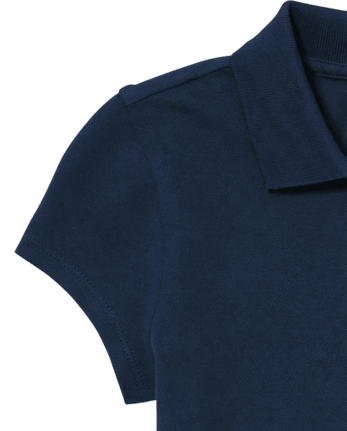 Lot de 2 polos en piqué extensible doux à volants pour uniformes pour filles - Taille Plus