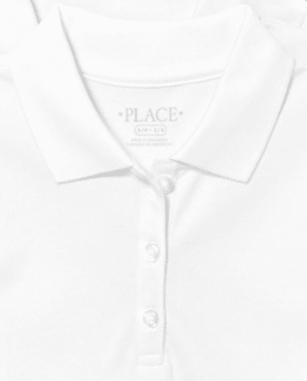 Girls Uniform Ruffle Soft Stretch Pique Polo 5-Pack - Plus