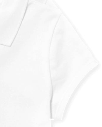 Girls Uniform Ruffle Soft Stretch Pique Polo 5-Pack - Plus