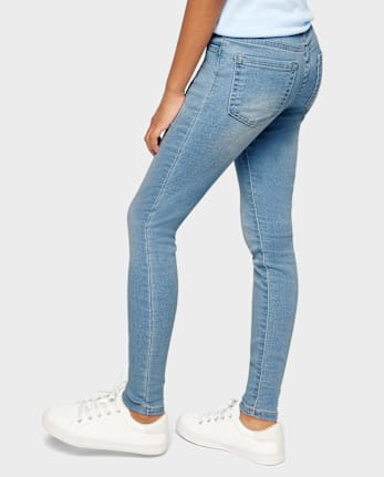 Girls Knit Denim Jeggings - Plus