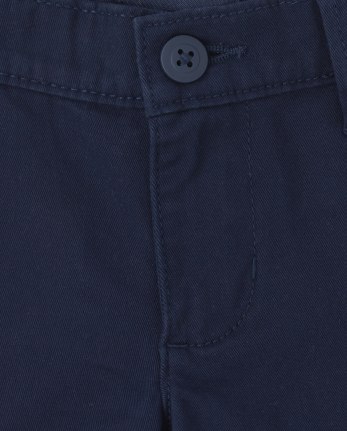 Pantalones chinos ajustados y elásticos de uniforme para niñas, paquete de 4