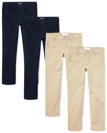 Girls Uniform Stretch Skinny Chino Pants -Pack