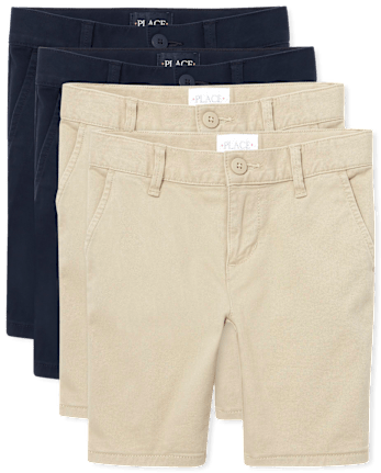 Girls Uniform Stretch Chino Shorts -Pack