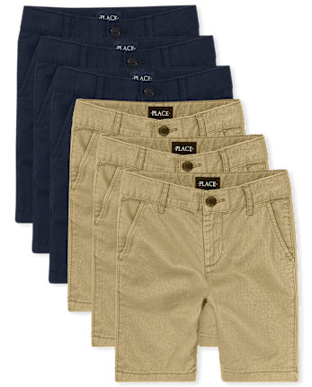 Boys Uniform Stretch Chino Shorts 6-Pack