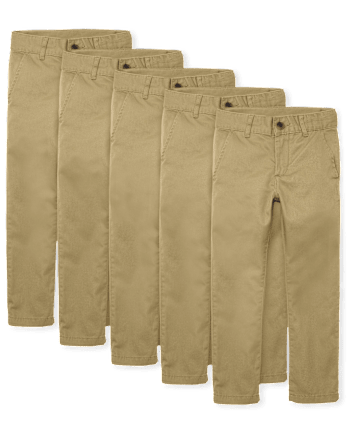 Boys Uniform Stretch Skinny Chino Pants 5-Pack