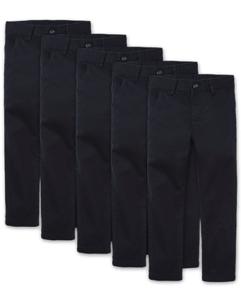 Boys Uniform Stretch Skinny Chino Pants -Pack