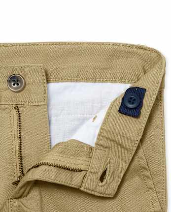 Pantalones chinos ajustados elásticos uniformes para niños, paquete de 5