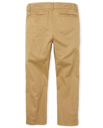 Pantalones chinos ajustados elásticos uniformes para niños, paquete de 5