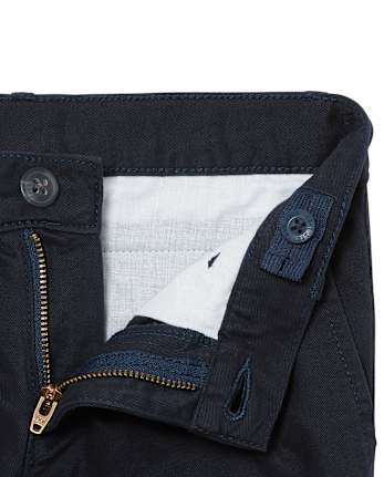 Pantalones chinos ajustados elásticos uniformes para niños, paquete de 5