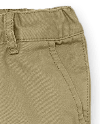 Paquete de 3 pantalones chinos ajustados elásticos de uniforme para bebés y niños pequeños