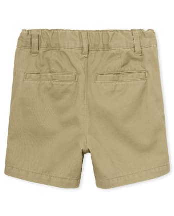 Shorts chinos elásticos de uniforme para niños pequeños, paquete de 2